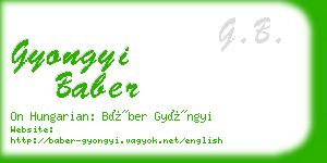 gyongyi baber business card